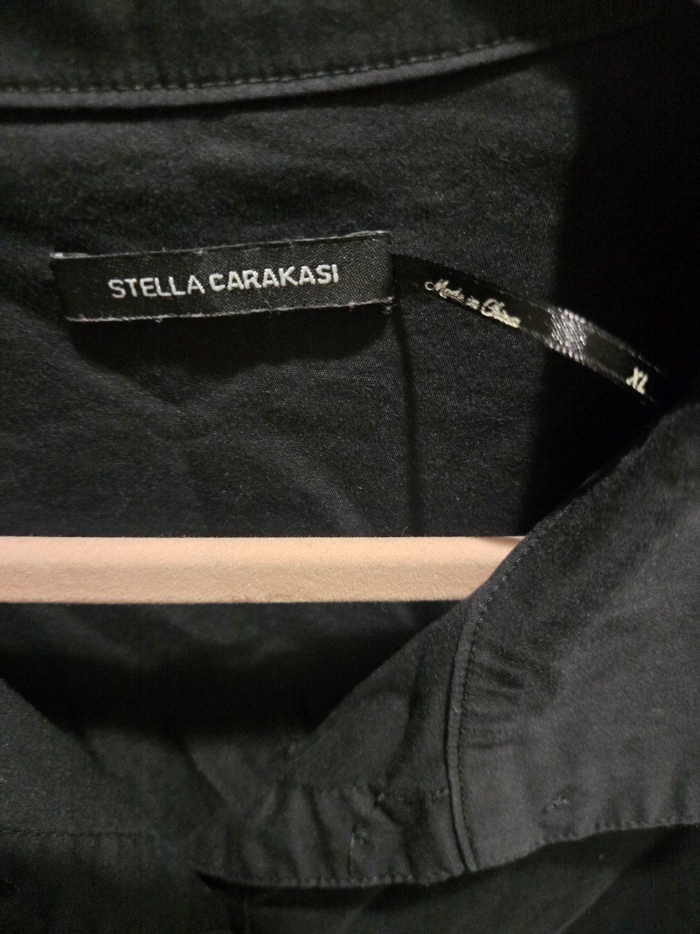 Stella Carakasi Black 3/4 Sleeve Cotton Tunic With Jersey Knit Swing Back - Picture 3 of 5